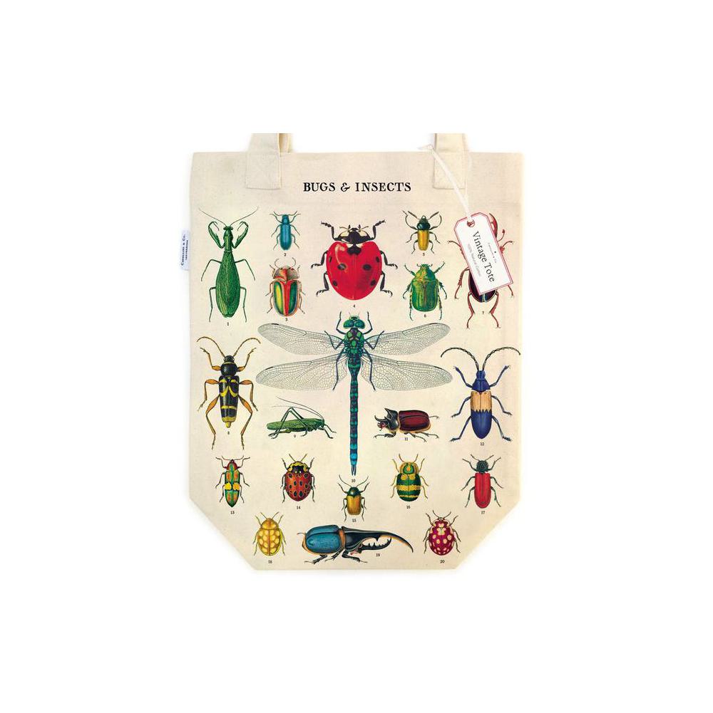 Fashion Accessories, Cavallini, Tote, Art & School, Canvas, Bag, Bugs & Insects, 805667